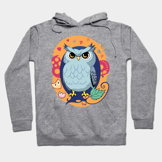 Mr. Owl Blue Hoodie by Orange-C